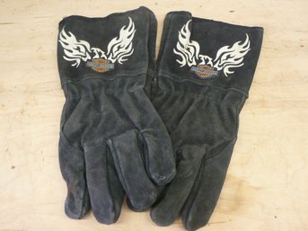 Pair Of Vintage, Licensed Harley-Davidson Heavy-Duty Welding Gauntlet Gloves Size XL