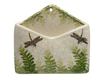 Dragonfly Hanging Ceramic Envelope-shaped Vase