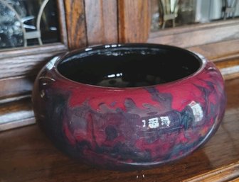 Canning Pottery Decoro Art Deco Hand Painted Bowl Marbled Glaze