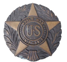 Vintage US WORLD WAR 1 Veteran  1917-1918 Cast Bronze Grave Marker