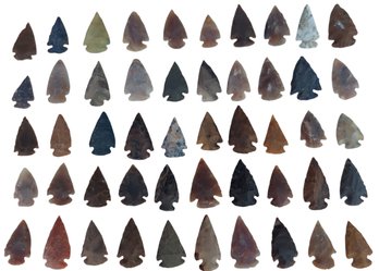 Group 1 Lot Of 50 Native American Arrow Heads Points From Estate Of Life Long Collector