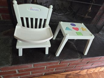 American Girl / Bitty Baby High Chair And Shapes Tray In Perfect Condition