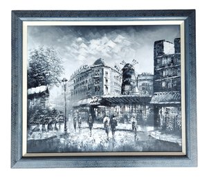 Vintage Carolyn Burnett Parisian Impressionist Grisaille Oil Painting
