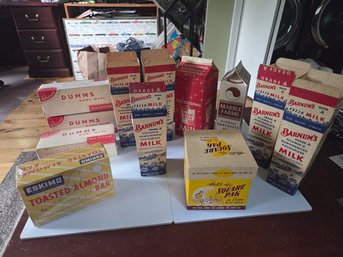 Lot Of 12  Vintage 1950's Dairy Products Cardboard Packaging Milk & Ice Cream. A Blast From The Past!