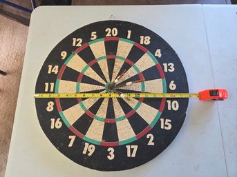 Vintage Super Sturdy 18' 2-Sided Dart Board With 4 Vintage Metal Darts