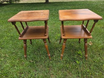 Pair Of Mid Century Wooden End Tables 16' X 16'