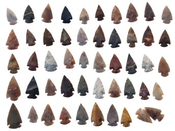 Group 4 Lot Of 50 Native American Arrow Heads Points From Estate Of Life Long Collector