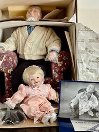 Very Cute Grandpa Doll And Baby Doll In Original Box With Certificate New In Box