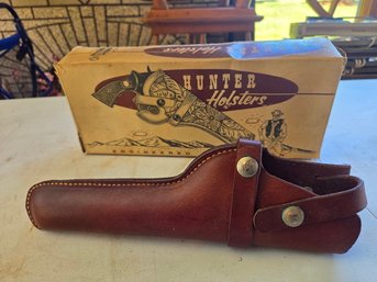 Vintage 'Hunters Holsters' Nice High Quality Brown Leather Gun Holster With Original Box!