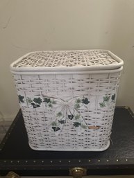 White Wicker Laundry Basket