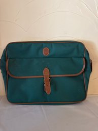 Vintage Ralph Lauren Polo Green Canvas & Brown Crossbody Messenger Shoulder Bag