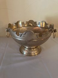 Vintage Silver-plated Bowl, Likely A Monteith Or Punch Bowl Style,