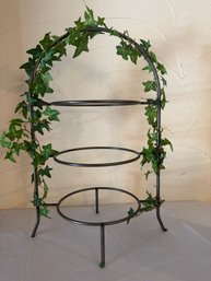 3 Tier Wrought Iron Cake, Dessert, Pie Plate Holder, Stand, Black, Wedding, Tea