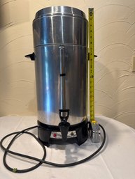 West Bend Large Capacity Coffee Percolator Or Urn, Likely A 30-cup Model, Designed For Brewing Coffee For Gath