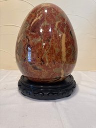 Glass  Egg On Stand, Twelve Inches