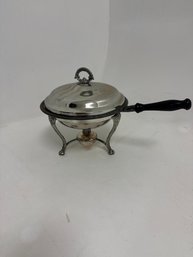 K- Vintage Silver Plated Chafing Dish With Stand And Burner