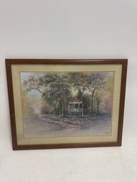 Framed Art Print Titled 'Gazebo In The Shade' By Artist Joe Sambataro.
