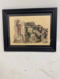 A Framed Artwork  The Acropolis Of Athens. Signed 1979