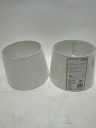 Pair Of Allen  Roth White Fabric Lamp Shade