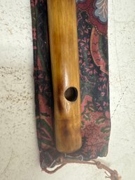 Native American-style Flute, Likely Made Of Bamboo, And Its Carrying Case. 17
