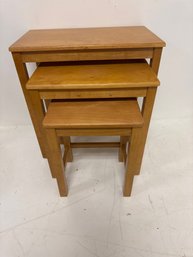 Oak Tables Set 3 Pcs Solid Wood Construction Dining And Occasional Collection