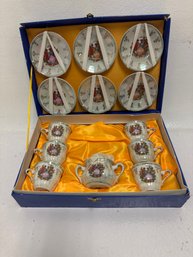 Vintage Adam Gold Collection Porcelain China Doll Tea Service.  13 Pc In Box