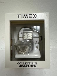 Vintage Timex Collectible Mini Clock In The Shape Of A Kitchen Mixer. New In Box