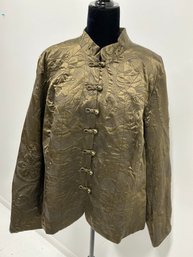 Cold Water Creek Olive Color Silk Jacket