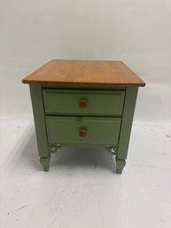 Beautiful Oak Top Side Table With Two Draws