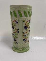 Vintage, Hand-painted Ceramic Spaghetti Or Pasta Canister.