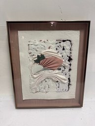 A Vintage Handmade Paper Fiber Artwork