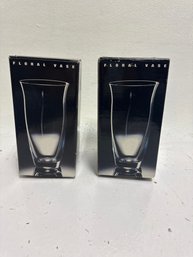 Pair Of Dansk Crystal Floral Vases A Clear Glass Vase Designed For Holding Flowers