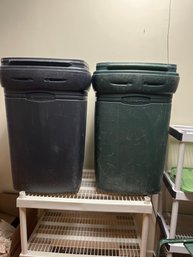2 Rubbermaid Trash Cans