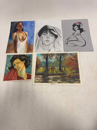 Artworks Feature Various Styles, Including Realistic Paintings, Drawings, And Stylized Illustrations.