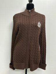 Ralph Lauren Zip Up Brown Cardigan