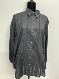 Ralph Lauren Women's Black Button Down Blouse