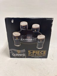 5 Piece Glass And Tray Set Guinness