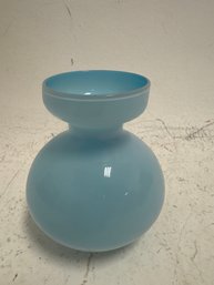 Dewey Handmade Glass Table Vase In Blue.