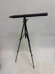 Portable Refractor Telescope On A Tripod.