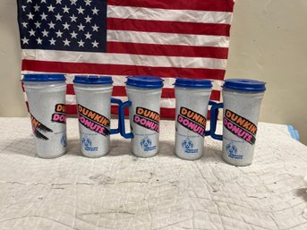 Lot Of 5 Big Dunkin Donuts Cups