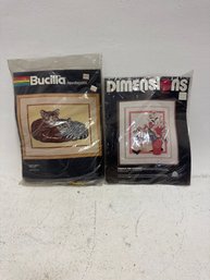 Two Vintage Needlepoint Kits. New