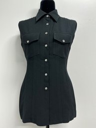Parallel Snap Front Sleeveless Blouse Size 4