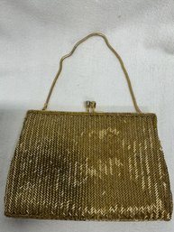 Gold Color Beaded Evening Clutch