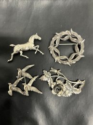 4 Sterling Brooch/pins