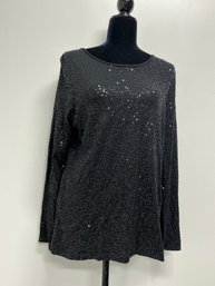 Charter Club Sequined Long Sleeve Womens Top Size XL