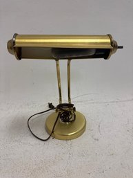 Mid-century  Brass-colored Banker's Or Piano Desk Lamp.