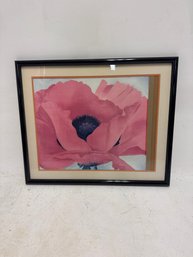 Framed Print Of Georgia O'Keeffe's Painting Red Poppy