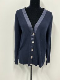 Talbots V Neck Navy Blue Cardigan Sweater Size XL Petite (v)