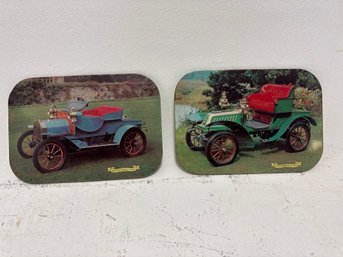 Features Two Vintage Coasters Depicting The 1903 De Dion Bouton Model Q.