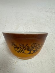 Vintage Pyrex Brown Old Orchard Mixing Bowl #401 Small Bowl